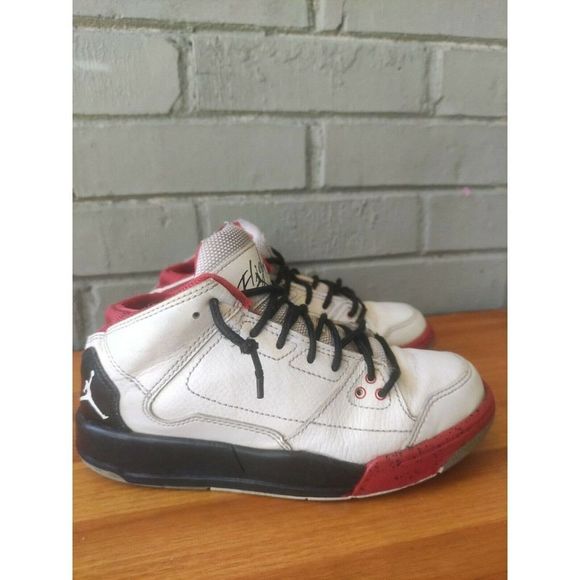 Nike Air Jordan Flight Origin Youth Sz 13C White Black Red Shoes 602669-101 - Picture 5 of 6